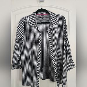 Talbots Gingham Perfect Shirt Long Sleeve Womens 14